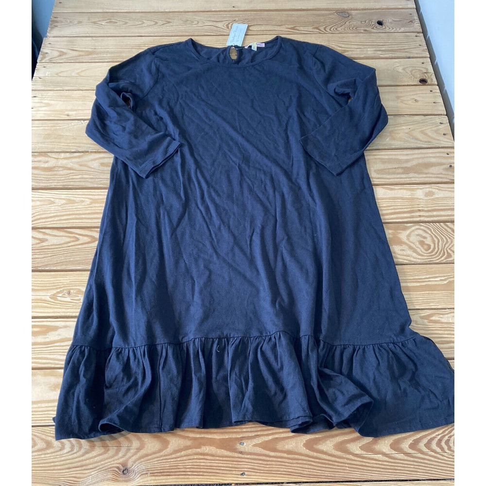 NWT Mimi + Daphne 3/4 Sleeve Flounce Hem Dress Size XL Women’s Black MSRP $44.99
